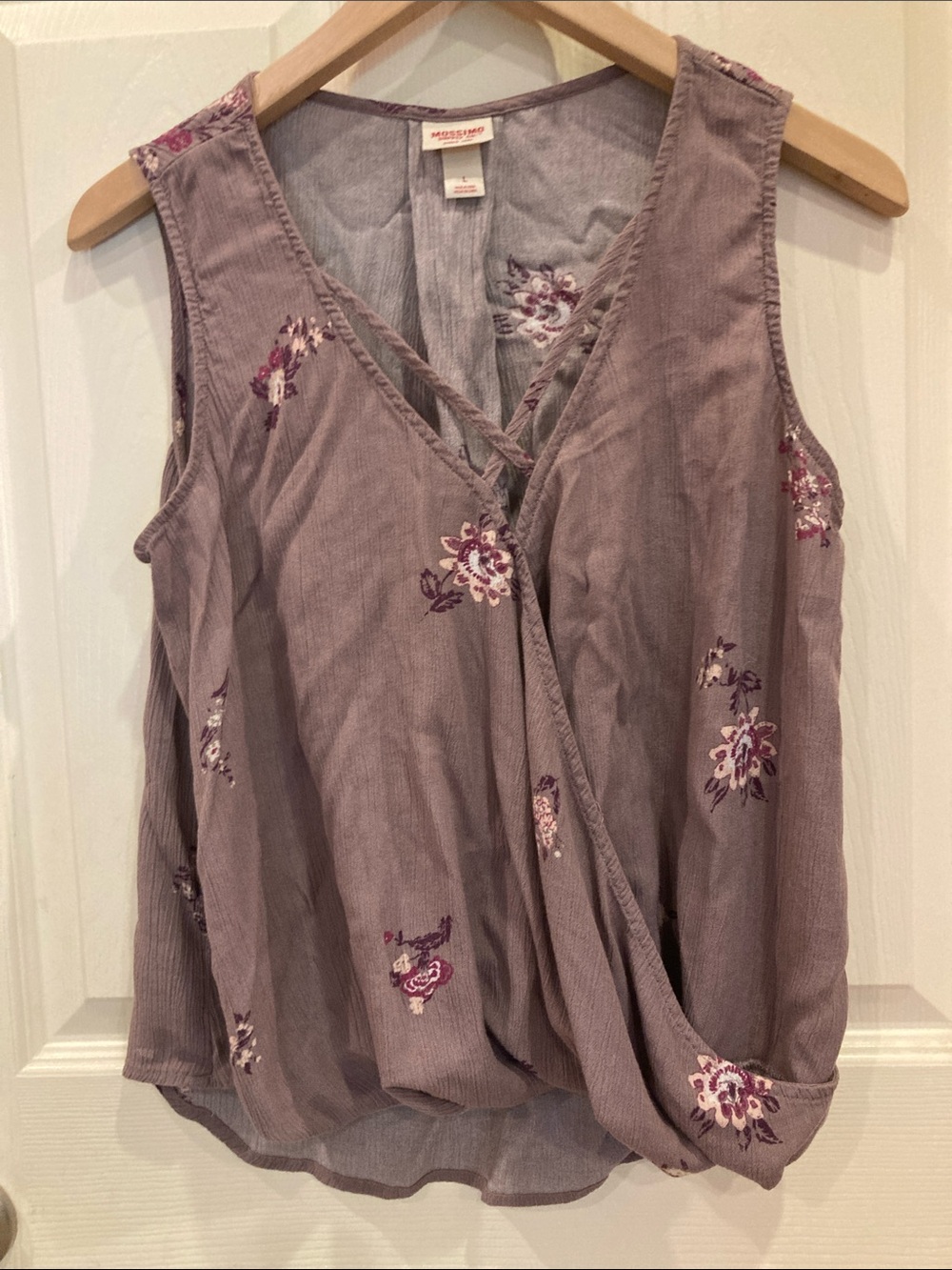 Mossimo Supply Co. Lavender Floral Wrap-Front Camisole
